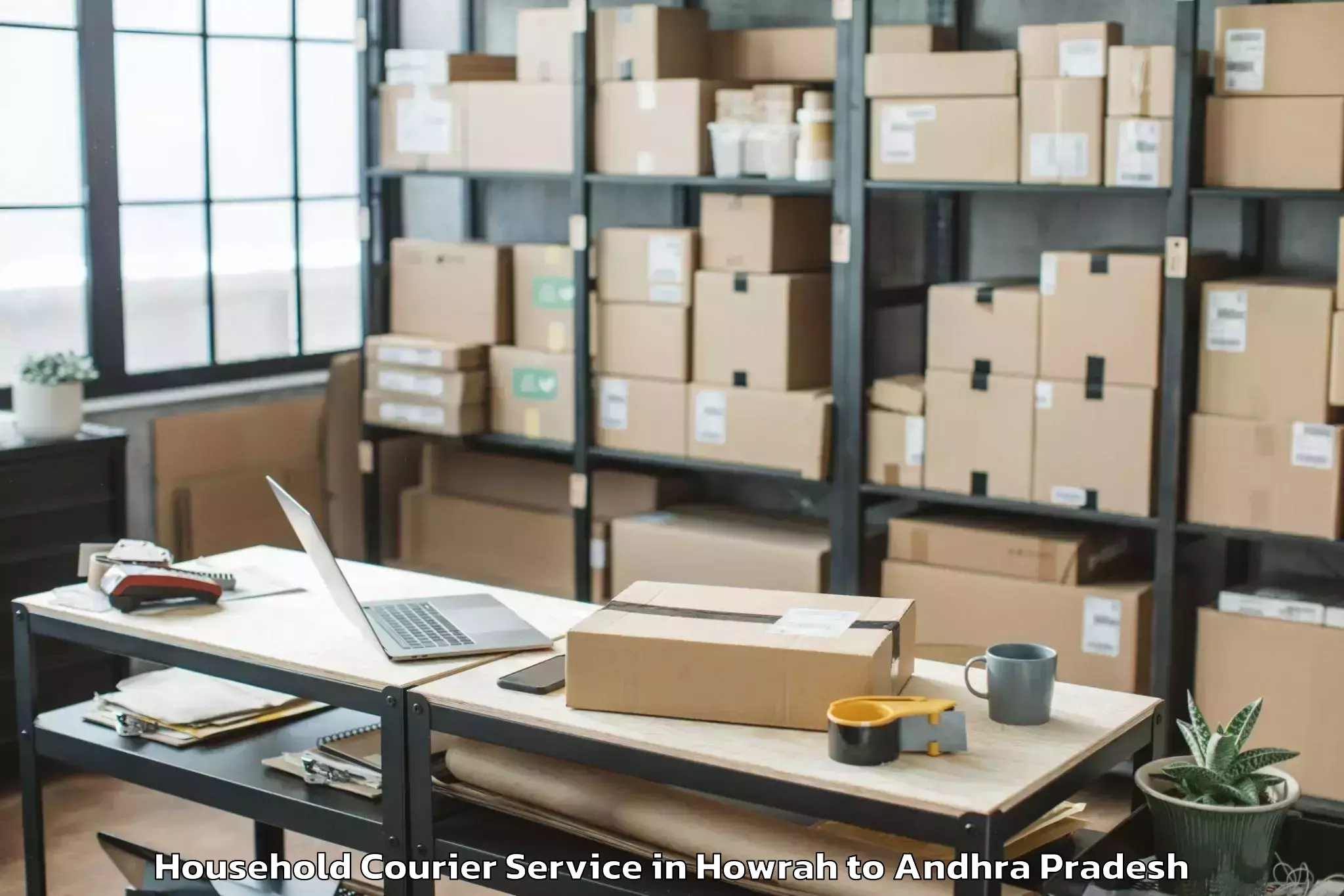 Top Howrah to Vuyyuru Household Courier Available